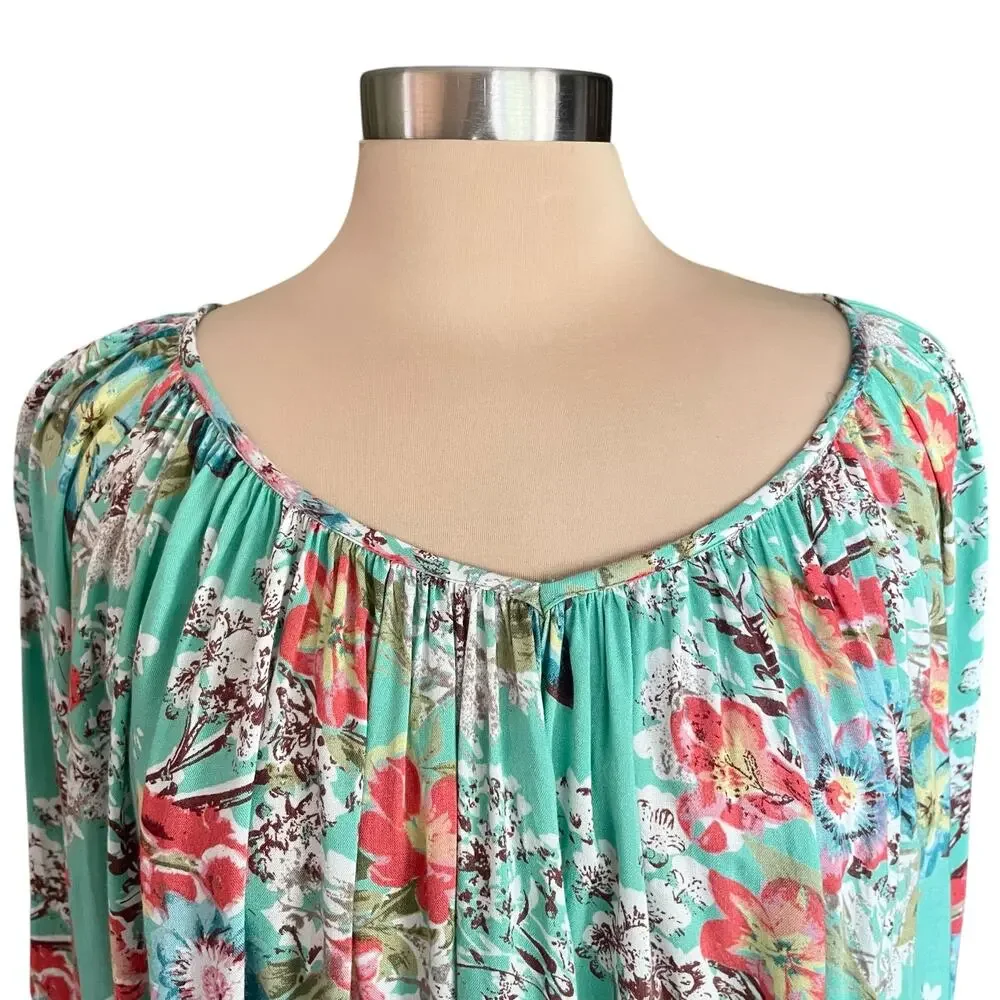 World Market Floral Boho Peasant Top SM/MED Gypsy Garden Girl Cottage Prairie - Picture 3 of 10
